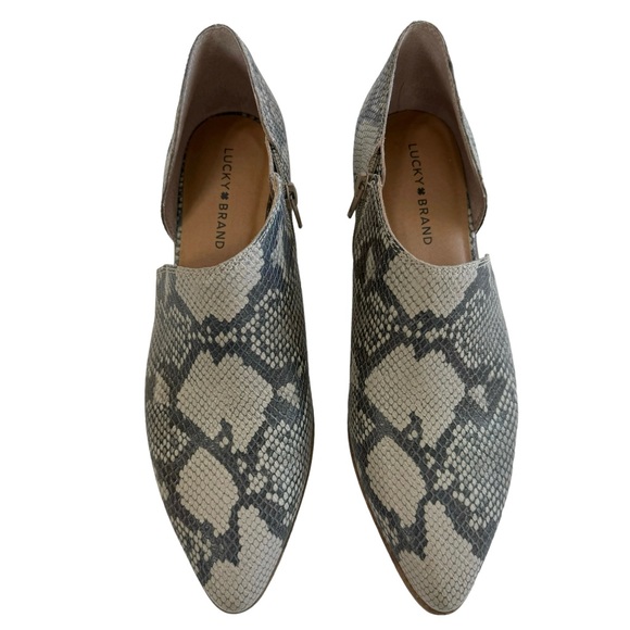 NWOT Lucky Brand Kenri Snakeskin Print Leather Booties Size 11M - Picture 5 of 16